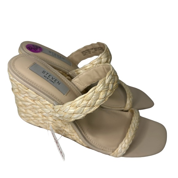 Steven by Steve Madden Straw Rattan Strappy chunky heels sz‎ 8.5 - Picture 5 of 8